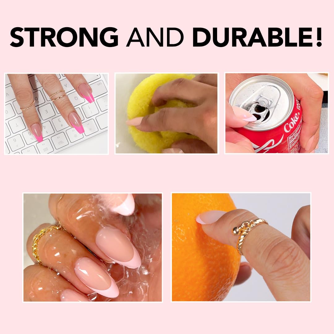 Kiara Sky Press On Nails | XPRESS PRO 100% Acrylic Nails | 30-Piece Kit Includes Nail Glue, Cuticle Pusher, File & Prep Pad | Almond Medium - Hotlanta
