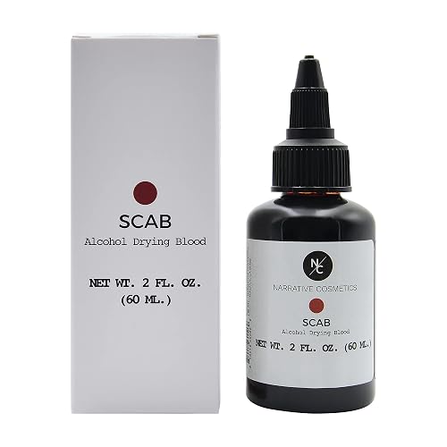 Narrative Cosmetics Alcohol Drying Blood - 2 fl oz | Dries to Touch, Keeps Wet Glossy Look | Won't Transfer or Smudge | SFX Wounds, Scabs, Gore | Beauty & Personal Care Narrative Cosmetics