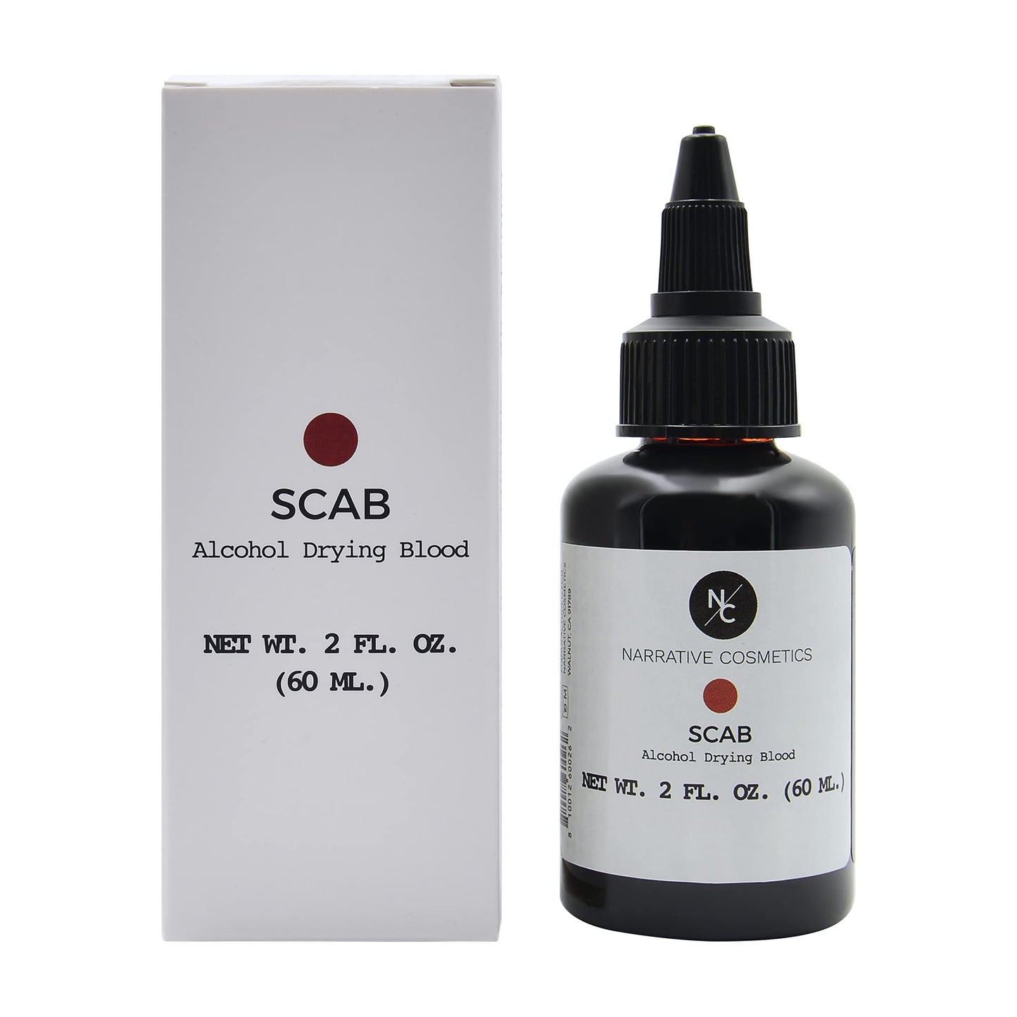 Narrative Cosmetics Alcohol Drying Blood - 2 fl oz | Dries to Touch, Keeps Wet Glossy Look | Won't Transfer or Smudge | SFX Wounds, Scabs, Gore | Beauty & Personal Care Narrative Cosmetics