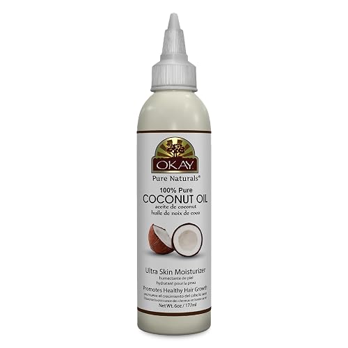 OKAY 100% Pure Coconut Oil for Hair & Skin - Coconut Oil for Women & Men, Perfect for Body & Face, for Massage & Moisturizer, Natural - 6 Fl Oz Beauty & Personal Care OKAY