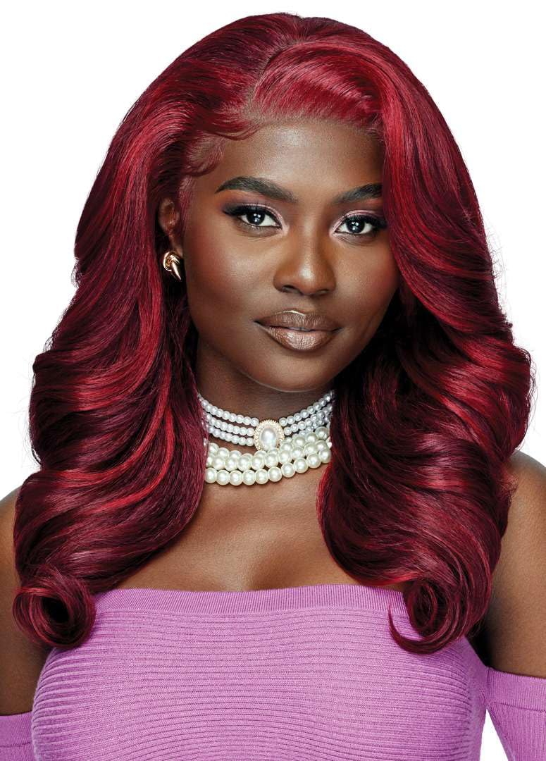 Outre Lace Front Wig - Perfect Hair Line 13X4 - Swoop Series - Swoop 2 (OFF BLACK 1B)