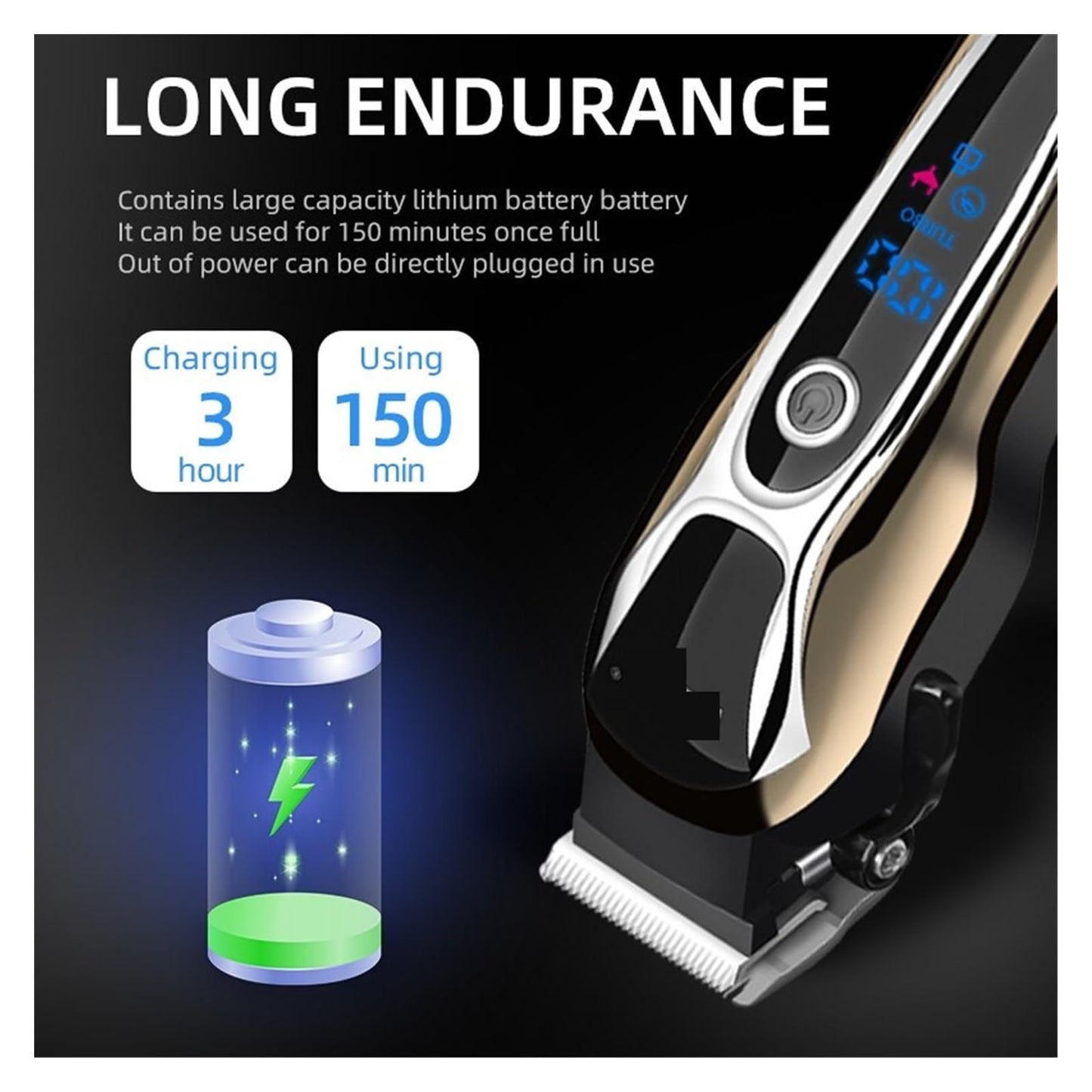 Razors 2023 New Electric Hair Clipper, Rechargeable Trimmer, Men's Electric Shaver with LCD Display, Wireless Beard Trimmer. Beauty and Personal Care EWKYLSEM