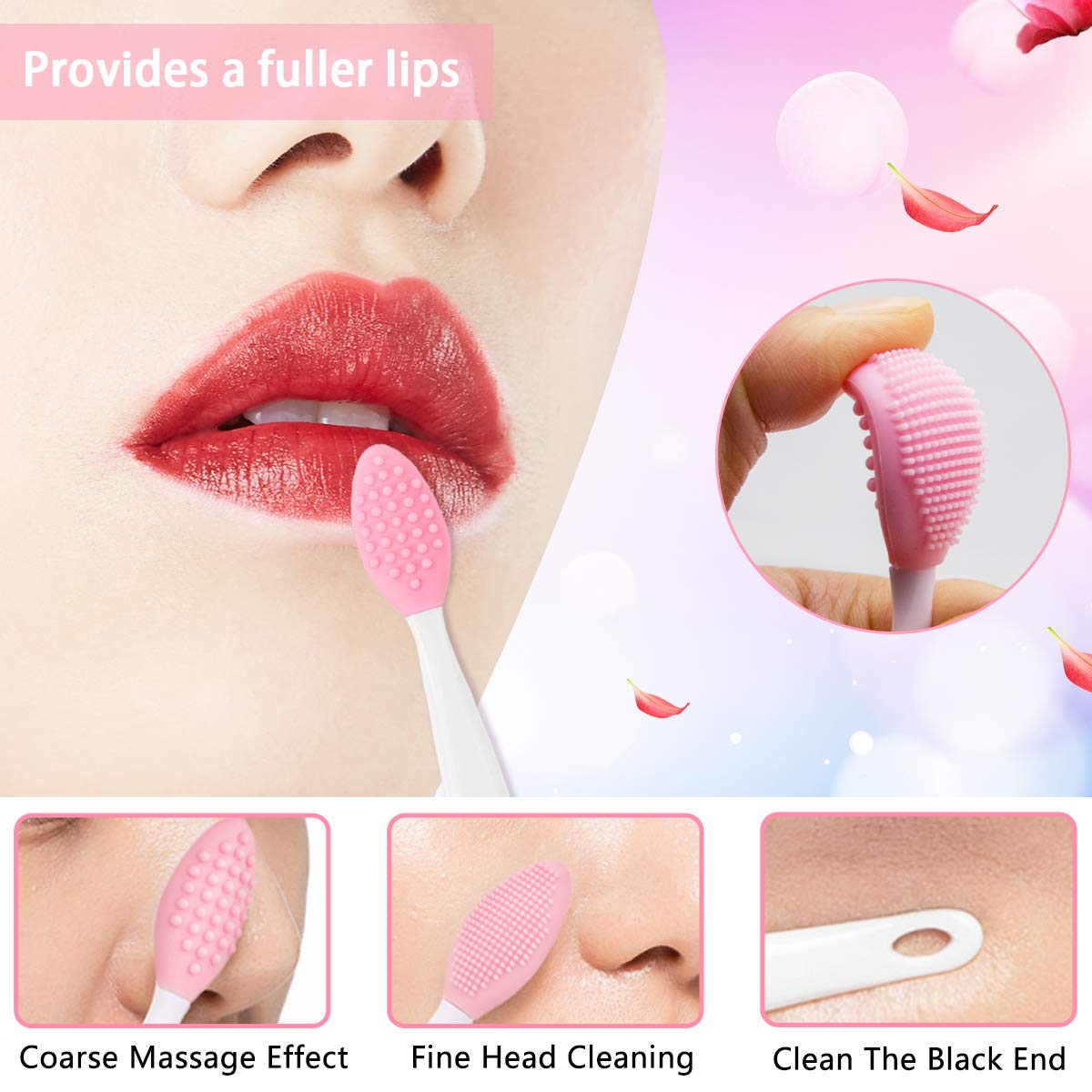 5PCS Silicone Scrubber Set, Lip Scrub Brush, Silicone Face Cleansing Brush, Face Applicator Tool and 2PCS Exfoliating Brushes for Men Women Beauty & Personal Care Namgznso