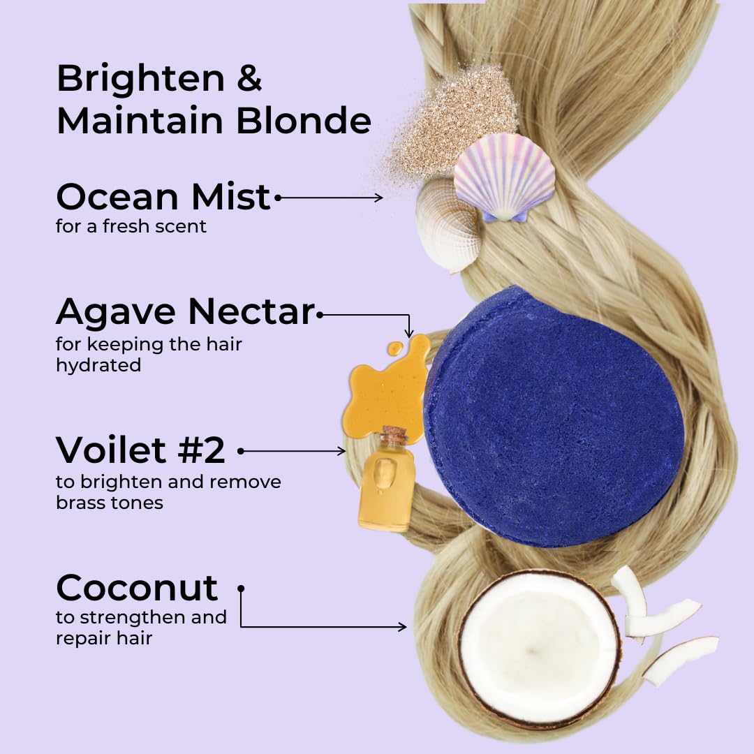 All Natural Shampoo and Conditioner Set for Silver, Grey & Blonde Hair, Bar Shampoo and Conditioner Set for Toning, Strengthening, and Moisturizing, 3 Beauty & Personal Care Jack59