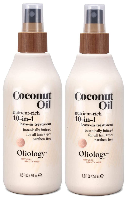 Oliology Coconut Oil 10-in-1 Multipurpose Spray - Leave in Treatment for All Hair Types | Detangles, Controls Frizz, Hydrates & Moisturizes | Beauty & Personal Care Oliology