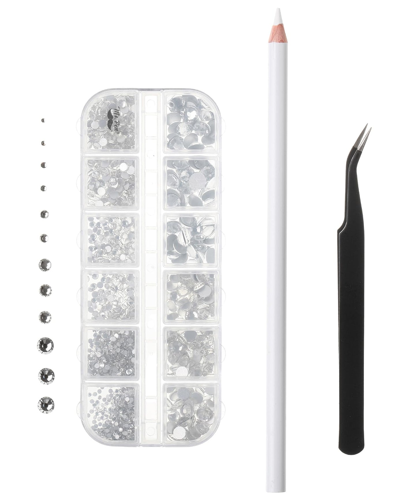 Mr. Pen - 2000 Pcs Rhinestones with Pick Up Tweezer & Picking Pen, Flat Back Round Rhinestones for Crafts, Face Gems, Nails & Makeup Beauty & Personal Care Mr. Pen