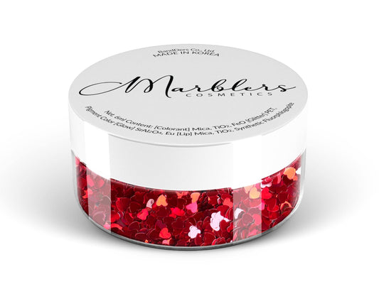 MARBLERS [Heart] Shape Glitter for Body & Face 0.11oz (3g) | Flake | Non-Toxic | Vegan | Cruelty-Free | Eyeshadow, Nail Polish, Nail Art | Festival Beauty & Personal Care MARBLERS
