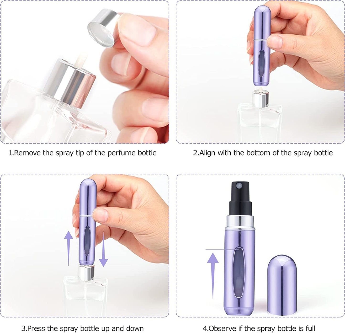HonKuaDL Travel Perfume Atomizer, Refillable Cologne Bottle Spray Container - Must-Have for Travel (5 Pack, 5ml/0.2oz) Beauty & Personal Care HonKuaDL