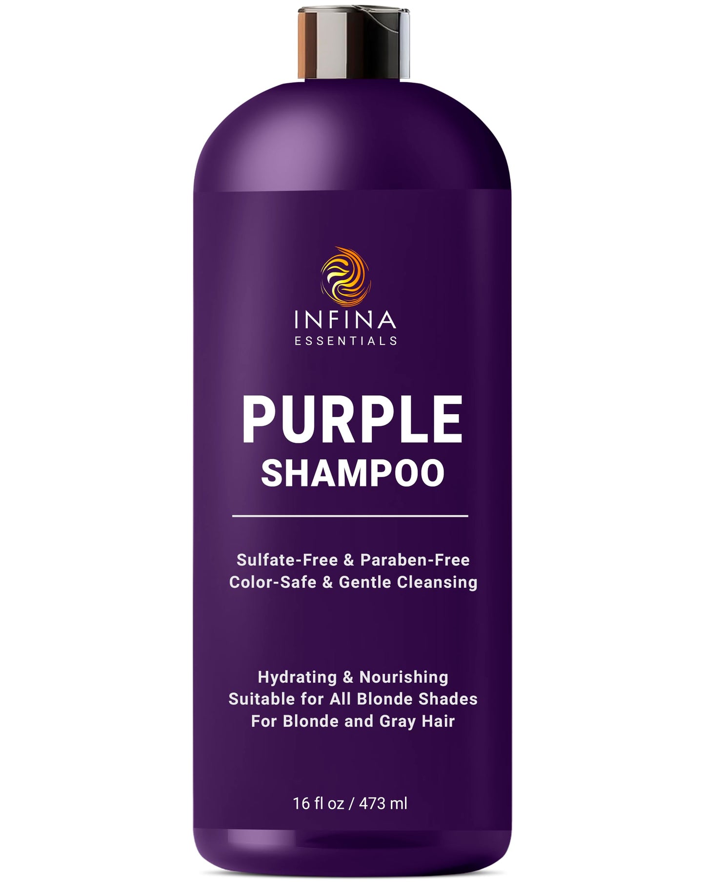 INFINA ESSENTIALS Purple Shampoo for Blondes, Gray, Brassy & Color Treated Hair, Sulfate Free, Enriched with Green Tea & Chamomile & Avocado Oil Beauty & Personal Care INFINA ESSENTIALS