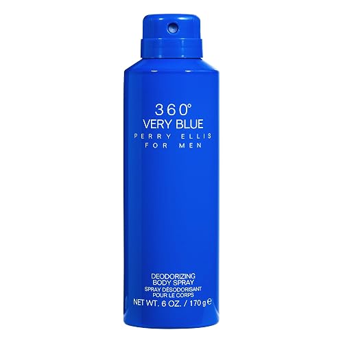 Perry Ellis 360° Very Blue Body Spray for Men - Body Spray Cologne, EDT, All Over Men's & Boys Mist with Notes of Citrus, Bergamot & Amber Fragrance Beauty & Personal Care Perry Ellis