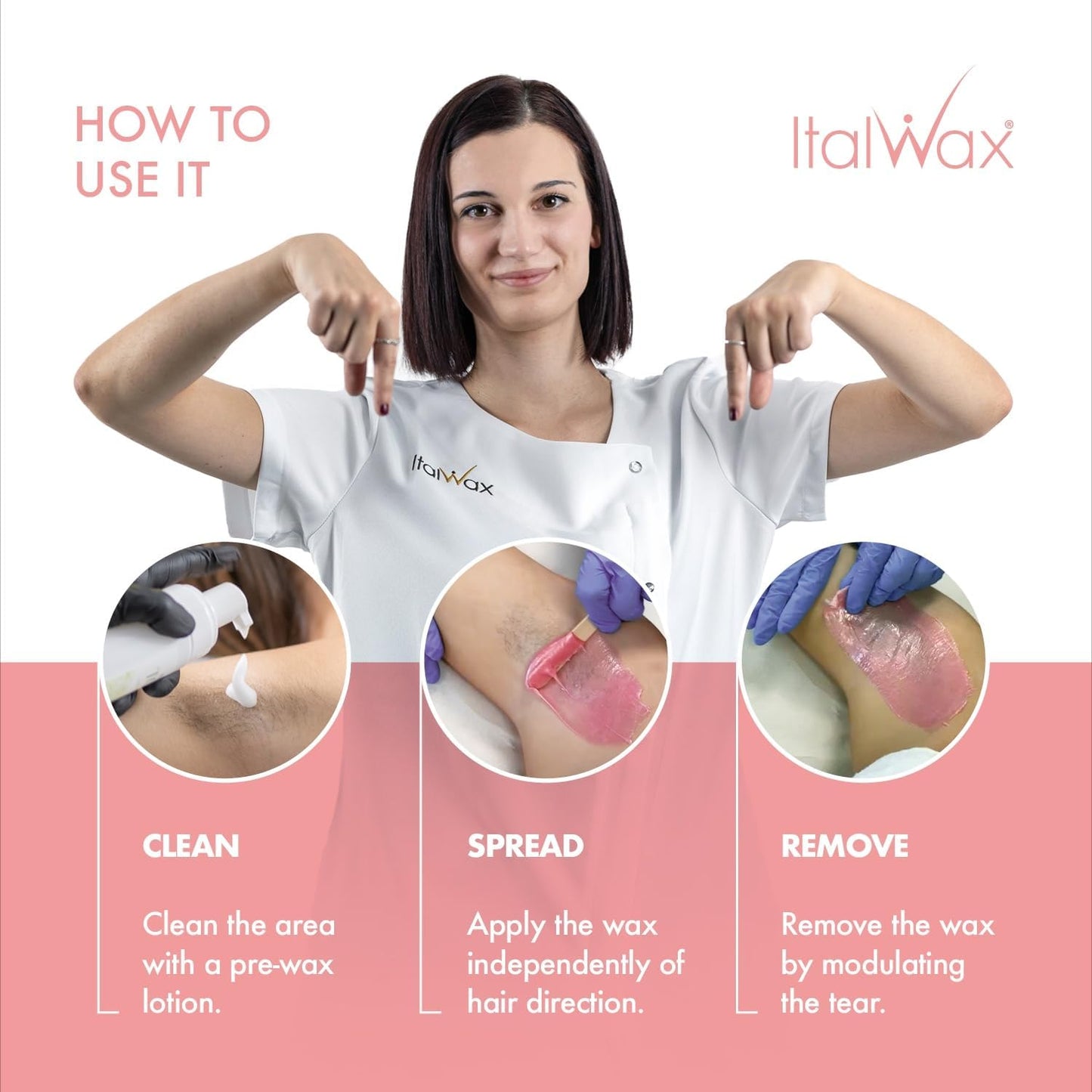 Italwax Top Line Pink Pearl Hard Wax Beads 1.65 lb (750 g) - Semi-Creamy Unscented Hard Wax for Facial Areas, Strong from First Pull, Suitable Beauty and Personal Care Italwax