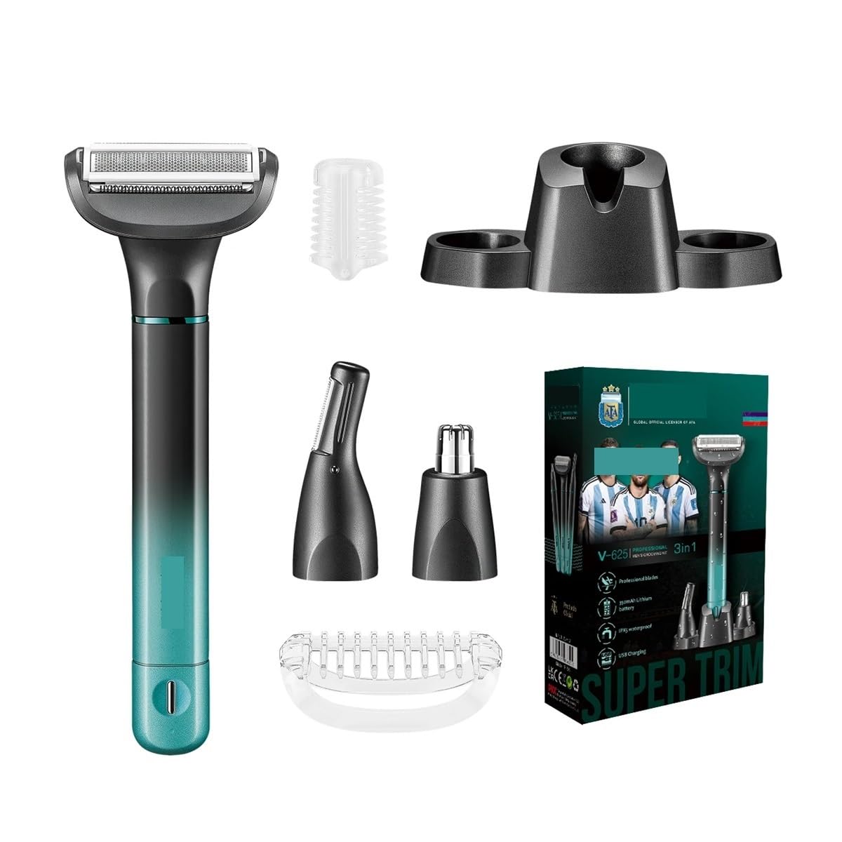 EWKYLSEM 3in-1 Men's Personal Hair Trimming Set Rechargeable Professional Foil Shaver Portable Nose Ear Eyebrow Trimmer 625 Beauty and Personal Care EWKYLSEM