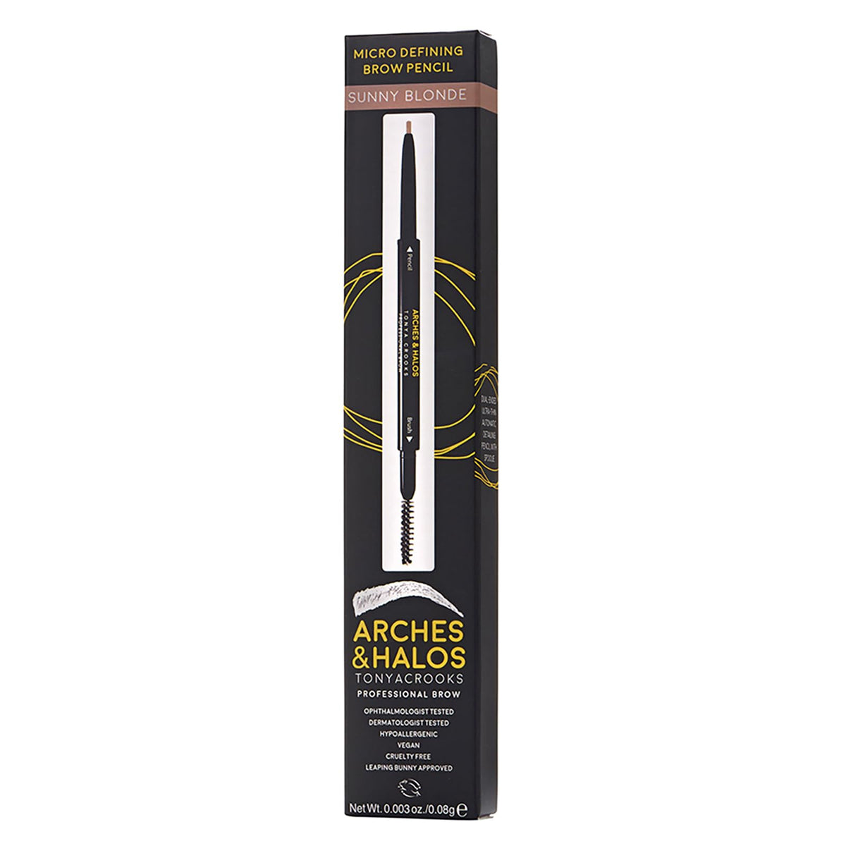 Arches & Halos Micro Defining Brow Pencil - For a Fuller and More Defined Brow, Long-Lasting, Smudge Proof - Vegan and Cruelty Free Makeup - Sunny