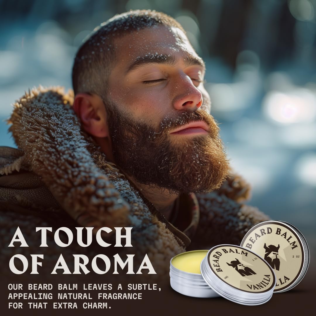 Striking Viking Beard Balm for Men - 2 oz, Pack of 2, Vanilla - Leave in Beard Conditioner - Deep Conditioning, Hydrating Formula with Jojoba Oil Beauty & Personal Care Striking Viking