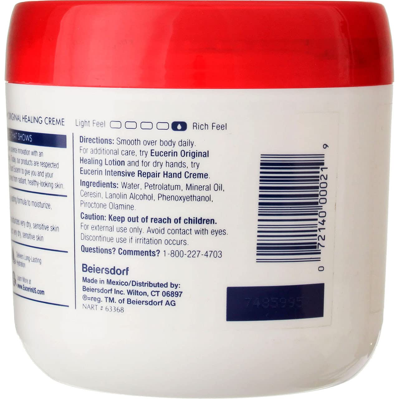 Eucerin Original Healing Rich Creme 16 oz (Pack of 6) Beauty & Personal Care Eucerin