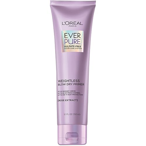 L'Oreal Paris Blow Dry Primer for 48 HR Frizz Control, Sulfate Free, EverPure 5.1 fl oz Beauty & Personal Care L'Oreal Paris