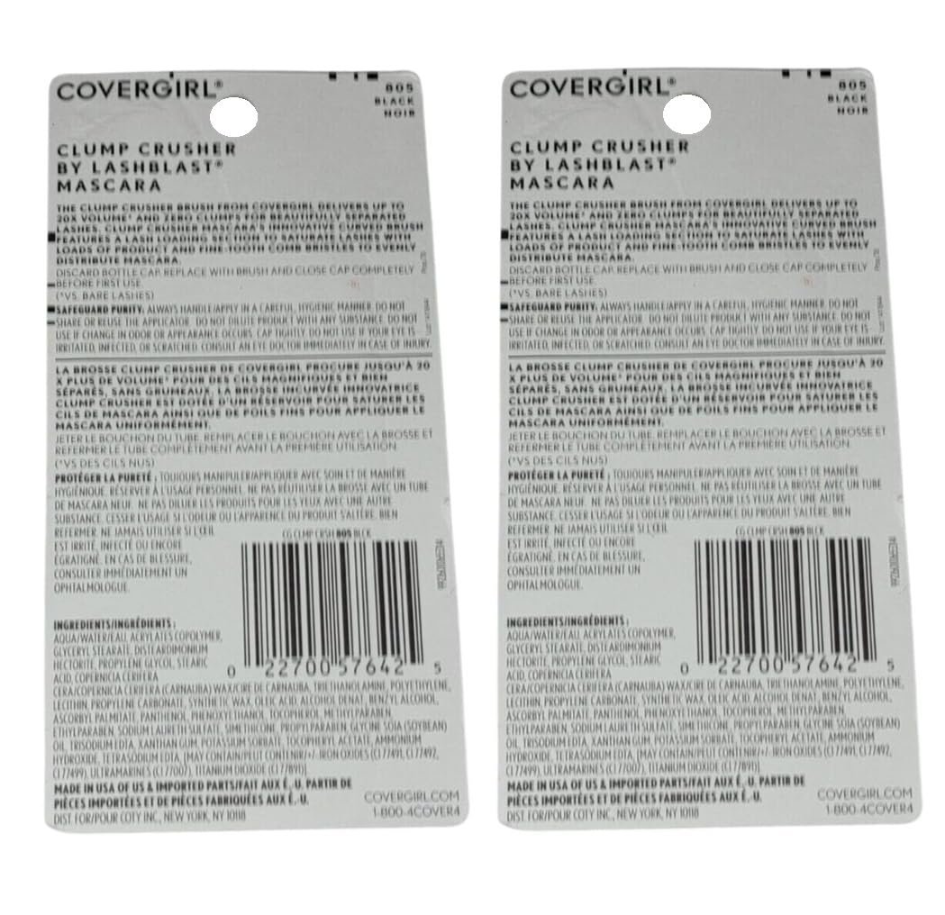 Pack of 2 CoverGirl Clump Crusher Mascara By Lashblast, Black 805 Beauty & Personal Care COVERGIRL