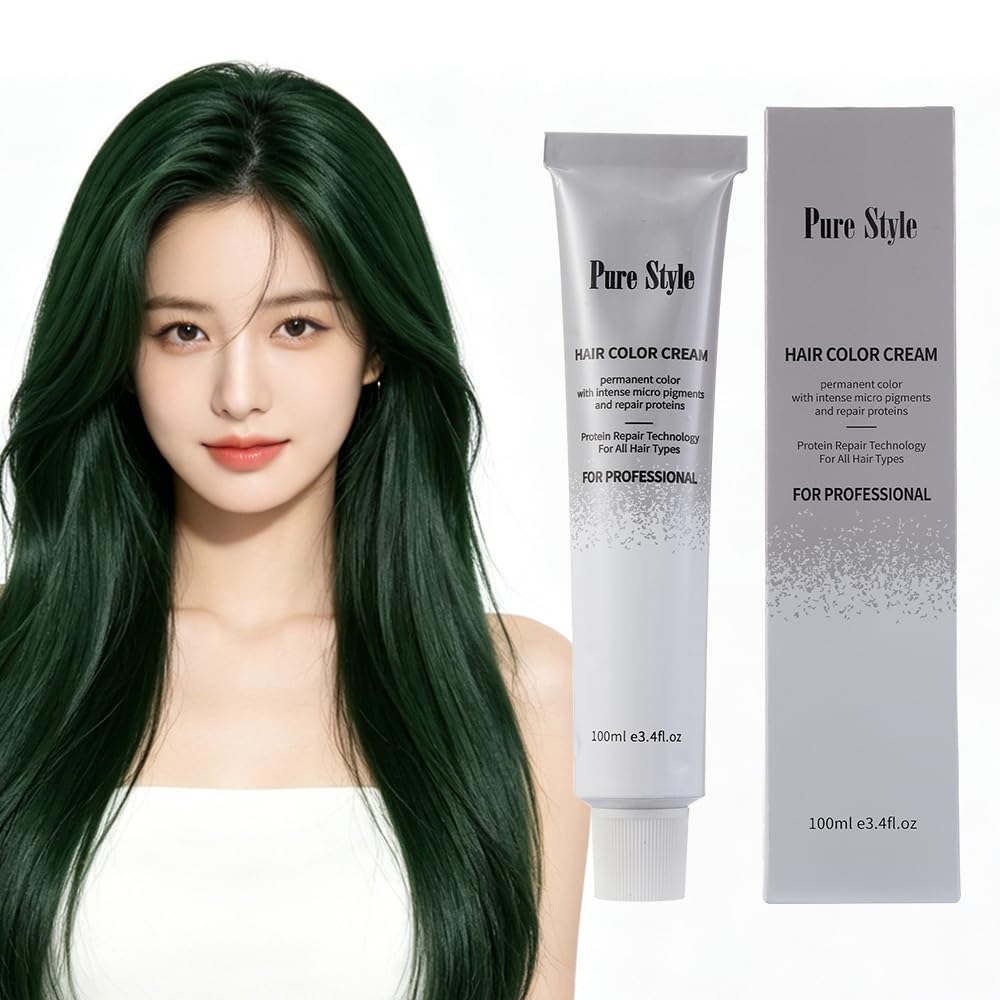 YSNSTYLE-PureStyle 3.4 fl oz(100ml) Hair Color Cream, Ammonia-Low Permanent Hair Dye with Nourishing, Green Long-Lasting Fade-Resistant Color, At-Home Beauty & Personal Care ysnstyle