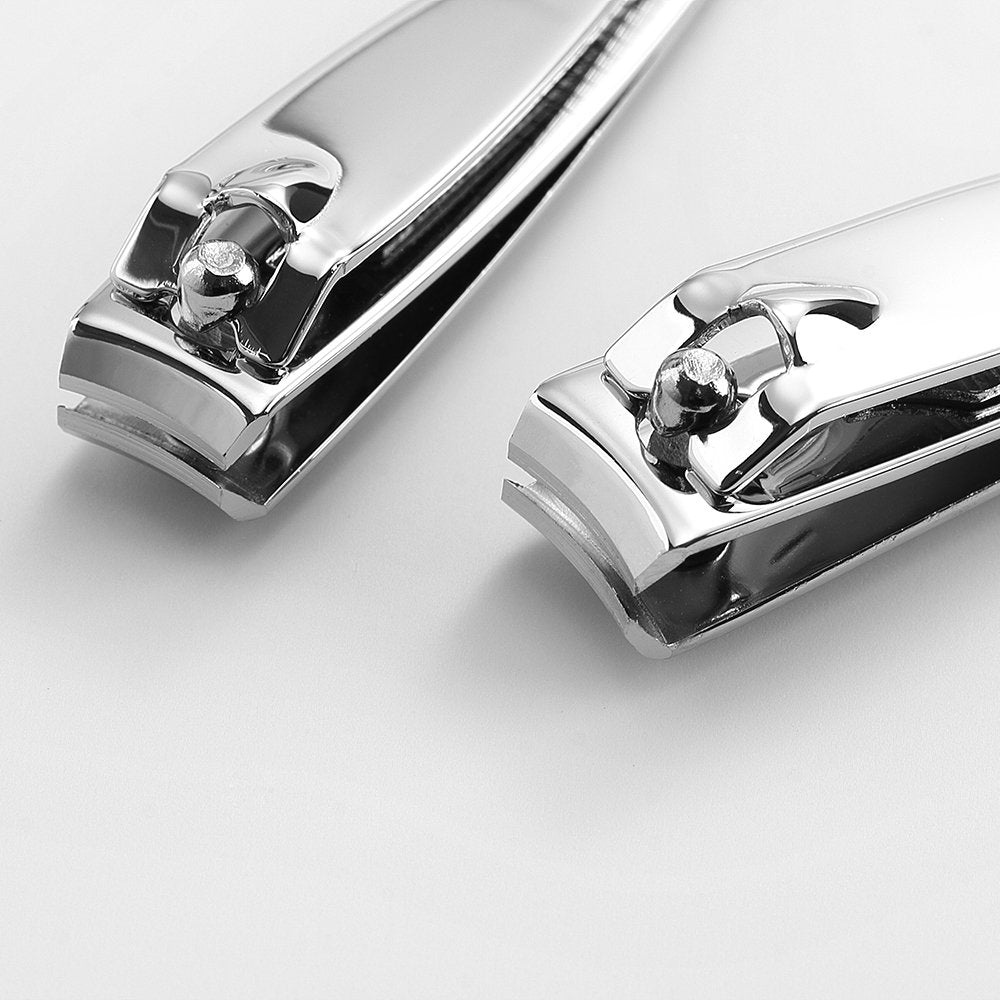 4 Pcs Nail Clippers for Fingernails and Tonenail by QLL - Swing Out Nail Cleaner/File - Sharpest Stainless Steel Clipper - Wide Easy Press Lever Beauty & Personal Care QLL