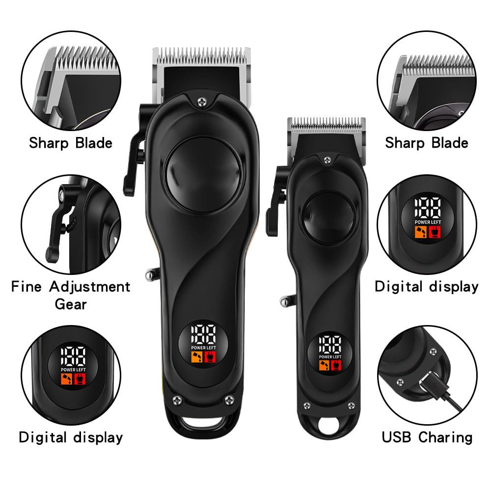 Hair Clippers/Trimmer Set for Men Professional, Cordless Clippers for Cutting, Electric Mchine with LED Digital Display and 8 Guide Combs Beauty and Personal Care QDKVTNDJZ