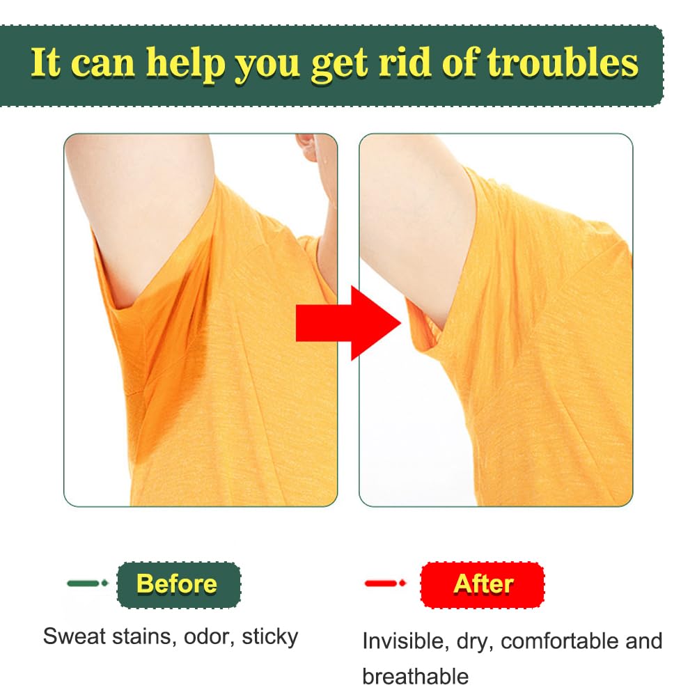 YANGSHINE 100PCS Armpit Sweat Pads, Disposable Invisble Underarm Sweat Pad, Armpit Pads for Sweating Women Men to Keep Underarm Dry And Clothes Clean Beauty and Personal Care Yangshine