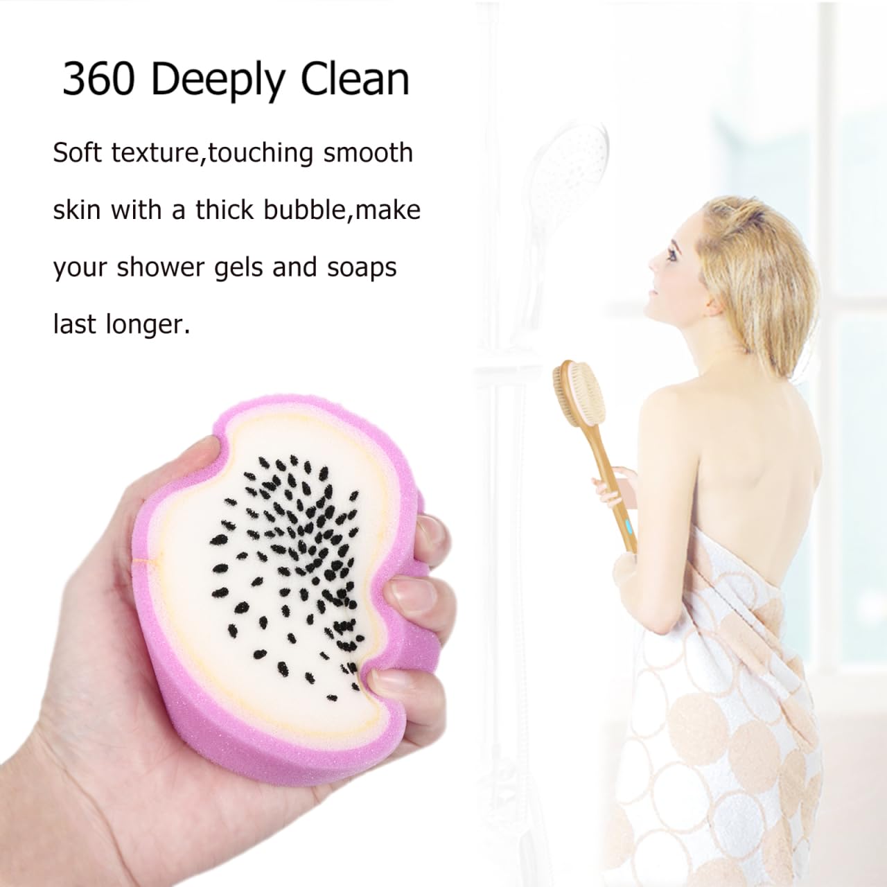 FOMIYES 4Pcs Fruit Shaped Bath Sponges for Kids, Soft Sponge Shower Scrubber with Gentle Exfoliating Power, Compact and Lightweight Bathing Tools Beauty and Personal Care FOMIYES