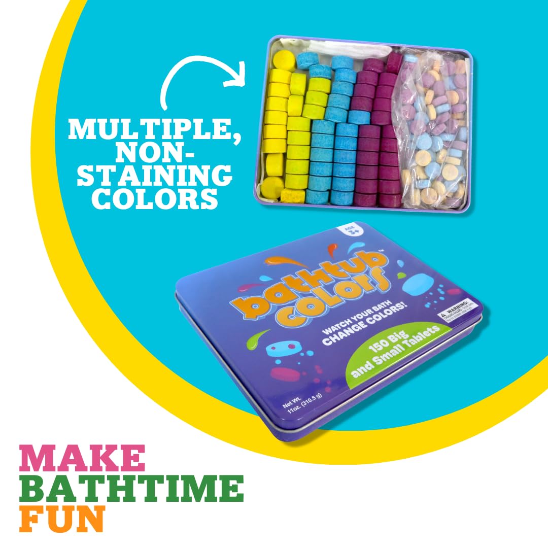 Kid Made Modern Bath Color Tablets for Kids - 450 Non Toxic Bath Drops for Toddlers Blue, Yellow, Pink, and Purple Bathtub Color Fizzies Tablets… Beauty & Personal Care Regal Games