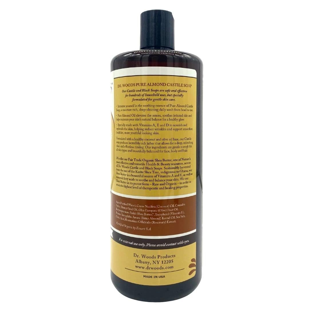 Dr. Woods Naturals Almond Soap with Shea Butter, 32 FZ (Pack of 8) Beauty & Personal Care Dr. Woods