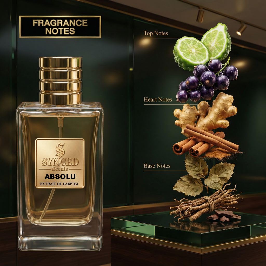 SYNCED Scents ABSOLU Inspired by Absolu Aventus Perfume for Men - Long Lasting Citrus Fruity Woody Fragrance - Intense Fresh Masculine Bergamot Beauty & Personal Care SYNCED Scents