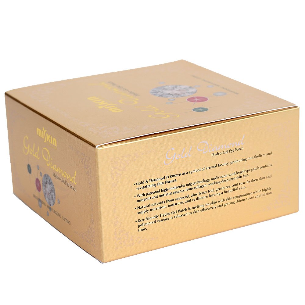 [made in korea] MISKIN Diaforce 60 sheets Gold & Diamond Hydro-Gel Eye Patch eye mask by miskin Beauty & Personal Care Miskin