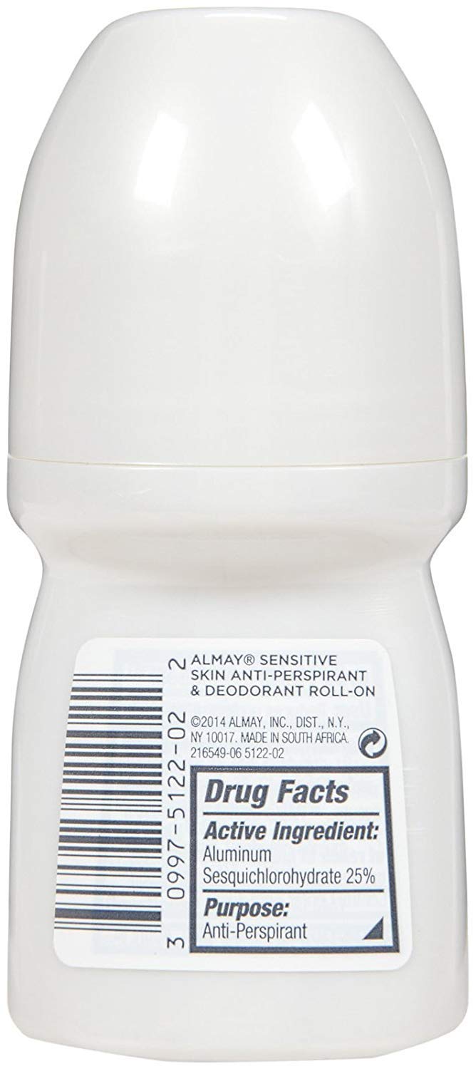 Almay Anti-Perspirant & Deodorant, Sensitive Skin, Roll-On, Fragrance Free 1.7 oz (Pack of 12) Beauty and Personal Care Almay