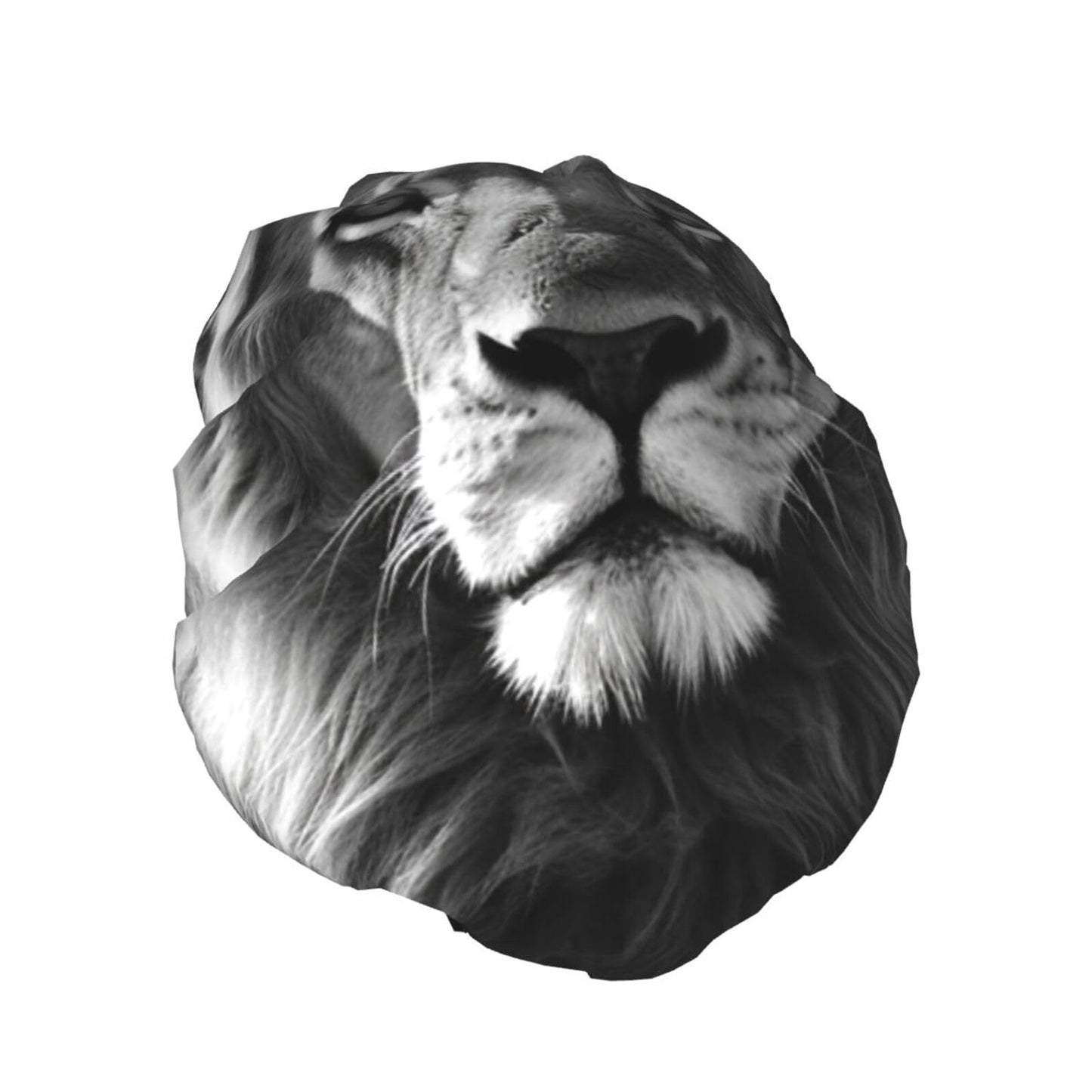 African Lion Black And White Shower Cap For Women Reusable Double Layers Bathing Bath Cap Hair Caps Waterproof Elastic Band Ladies Spa Salon Shower Beauty and Personal Care GDSHJKLW