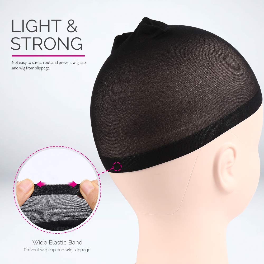 FANDAMEI Wig Cap, Nylon Wig Caps, 4 Pieces Stocking Wig Caps for Women (Black? Beauty and Personal Care Fandamei