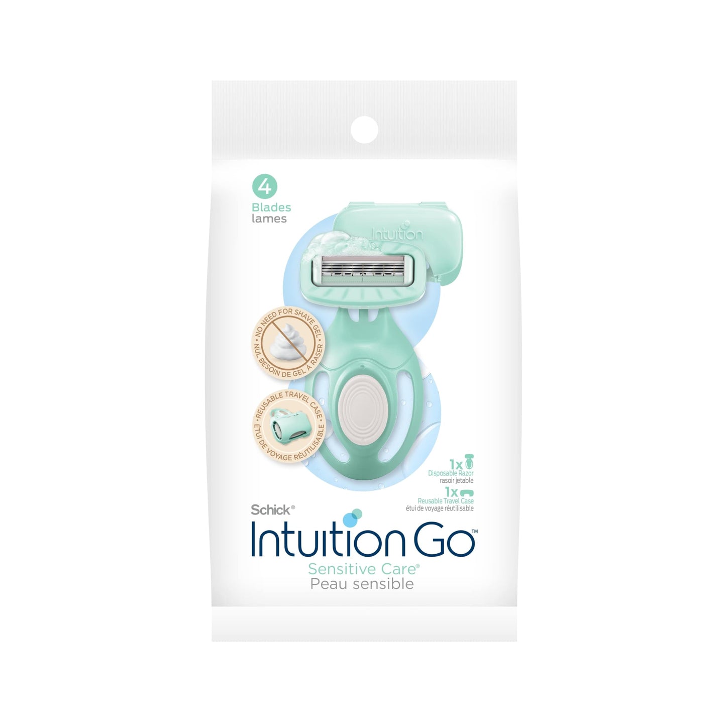 Schick Intuition Go Disposable Razor for Sensitive Skin, 1ct, Razors Sensitive Skin, Women’s Disposable Razors with Organic Aloe, Travel Razor Beauty and Personal Care INTUITION