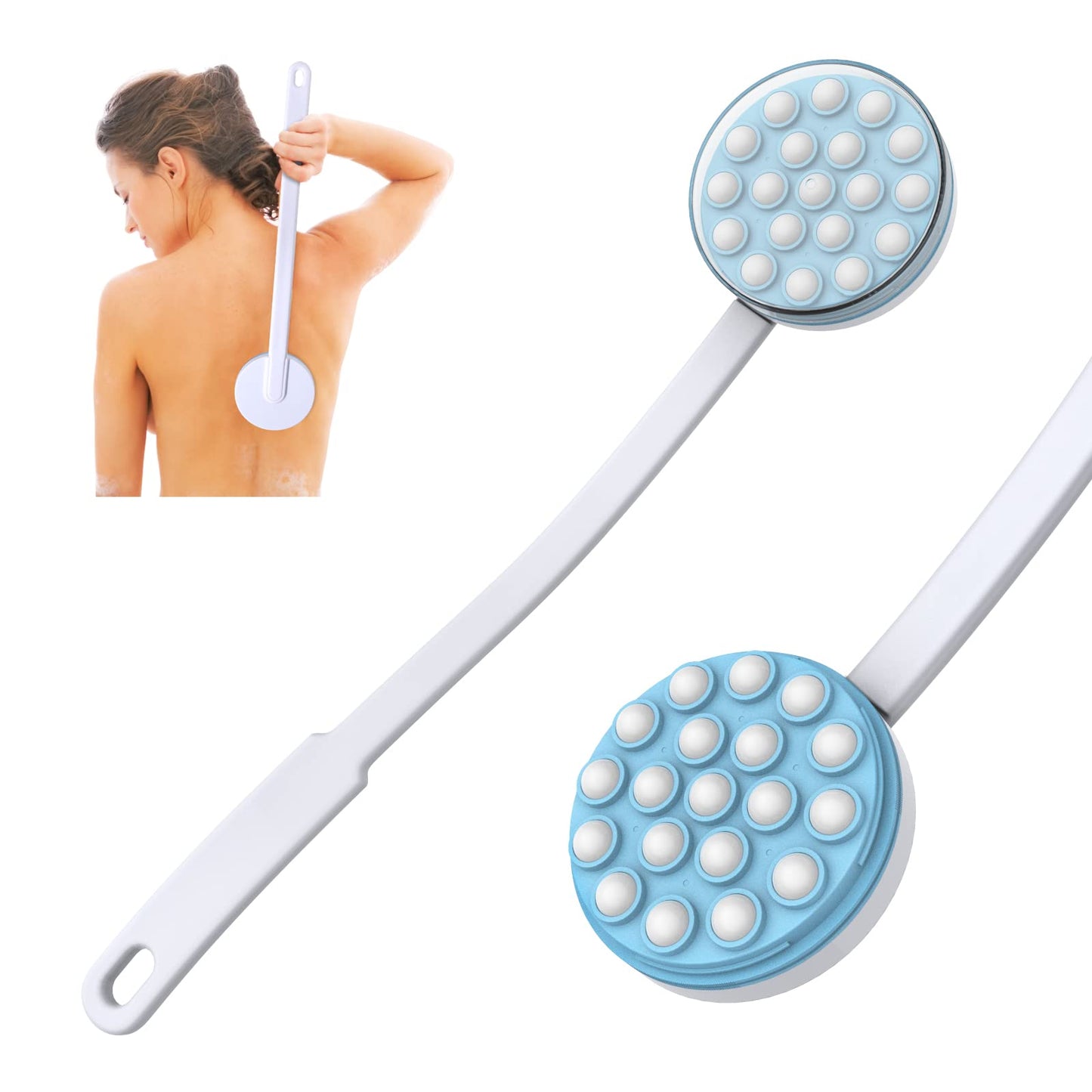 Yiesoum Back Lotion Applicator and Massager by Body Long Handheld self-Handhled Easy Reach for Sunscreen, Cream, Shower Gel on Back, Legs and Feet Beauty & Personal Care Yiesoum
