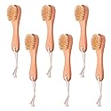 6 Pcs Face Exfoliator Brush Dry Brush Natural Bristles Wooden Face Cleaning Brush, Facial Cleansing Brush Face Wash Scrub Exfoliator Brush for Face Beauty & Personal Care KFZDCG