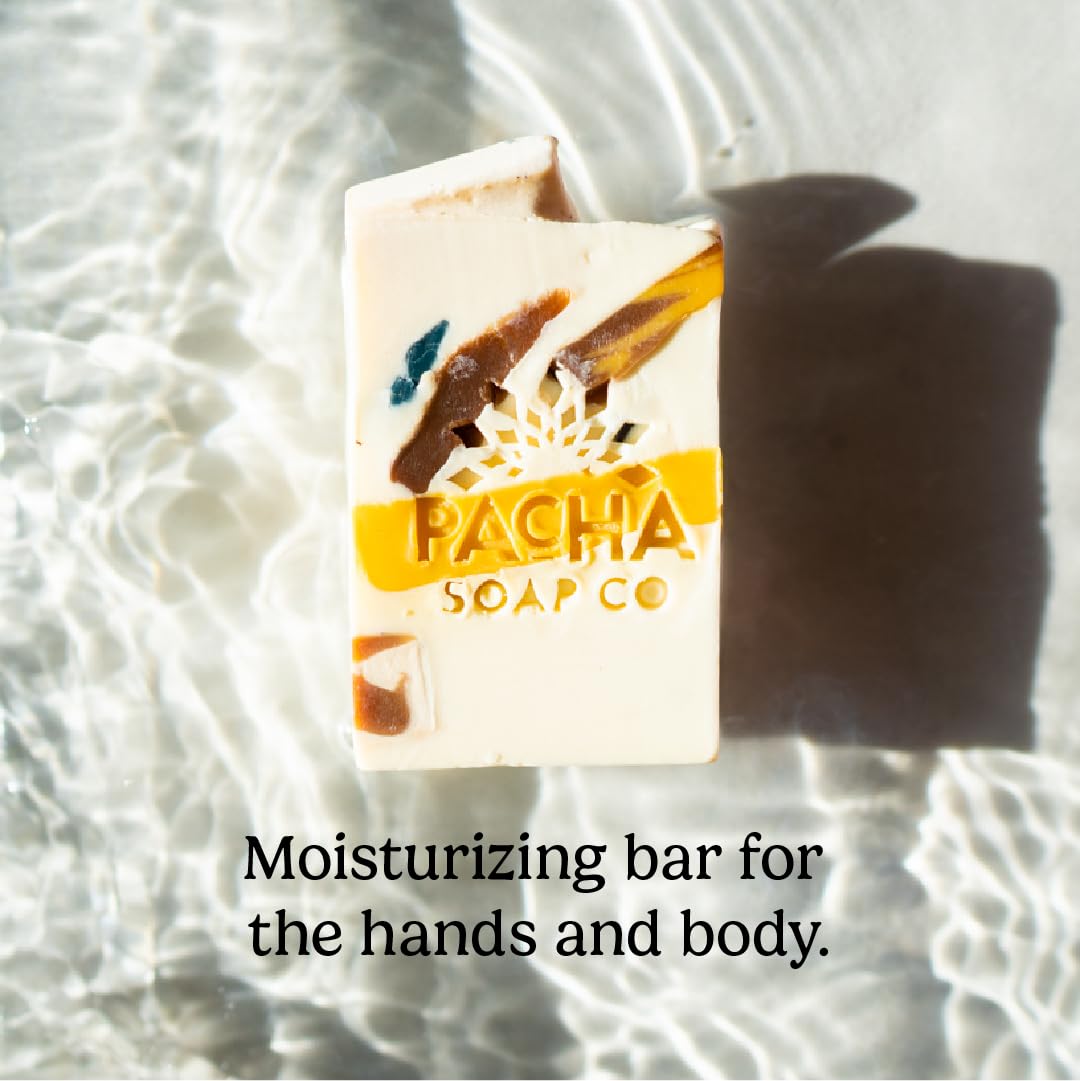 Pacha Soap Co. Pachafetti Bar Soap, Lemongrass & Peppermint Scent - Handcrafted Soap, Hydrating & Moisturizing, Artisanal Face Wash, Hand Cleanser Beauty & Personal Care Pacha Soap Co