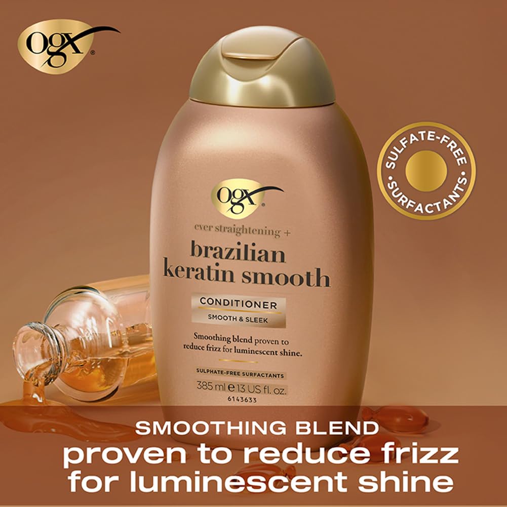 organix Ogx Conditioner Brazilian Therapy 384ml Pack, Keratin, 13 Ounce, (Pack of 3)