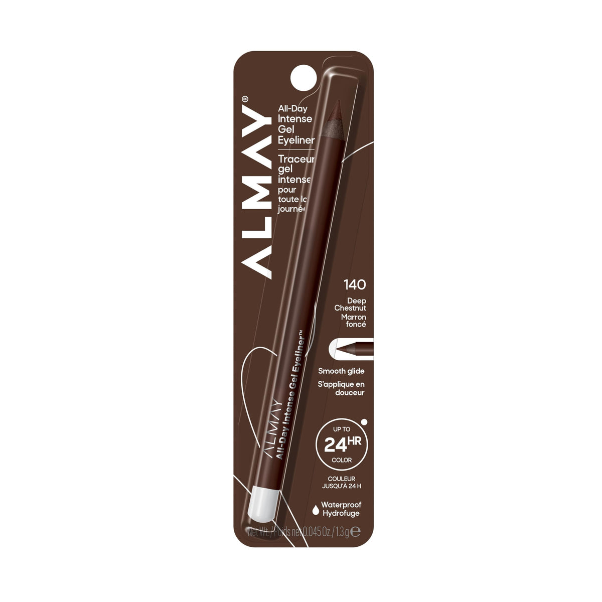 Almay All-Day Intense Gel Eyeliner, 140 Deep Chestnut, 0.045 oz