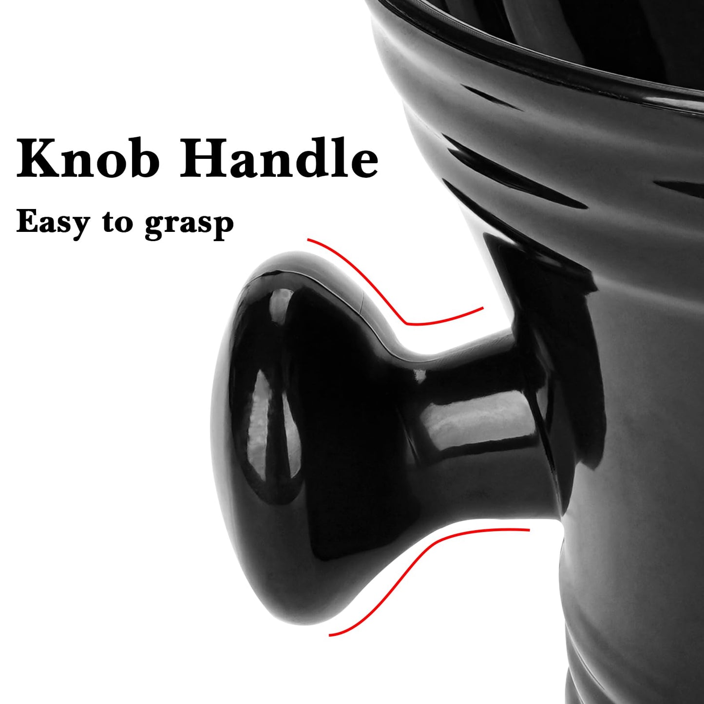 Linkidea Men Plastic Shaving Cup with Handle, Deep Size Textured Wet Shaving Cup, Traditional Wet Shaving Factory Shaving Mug (Black), RAC18-01 Beauty and Personal Care Linkidea