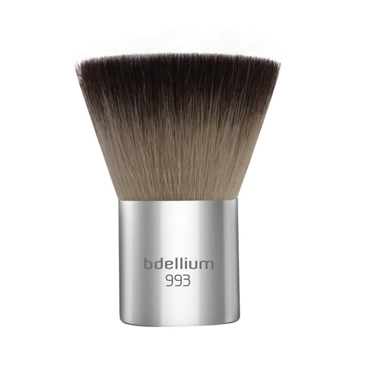 Bdellium Tools Professional Makeup Brush - Studio Series 993 Flat Top Kabuki - With Soft Synthetic Fibers, For Full Coverage Application (Silver, 1pc)