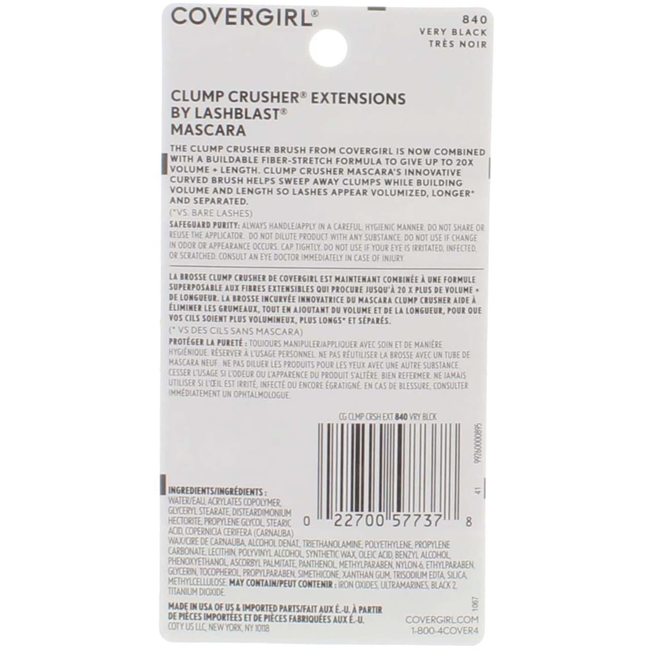CoverGirl Lashblast Clump Crusher Very Black Mascara - 3 per case. Beauty & Personal Care COVERGIRL