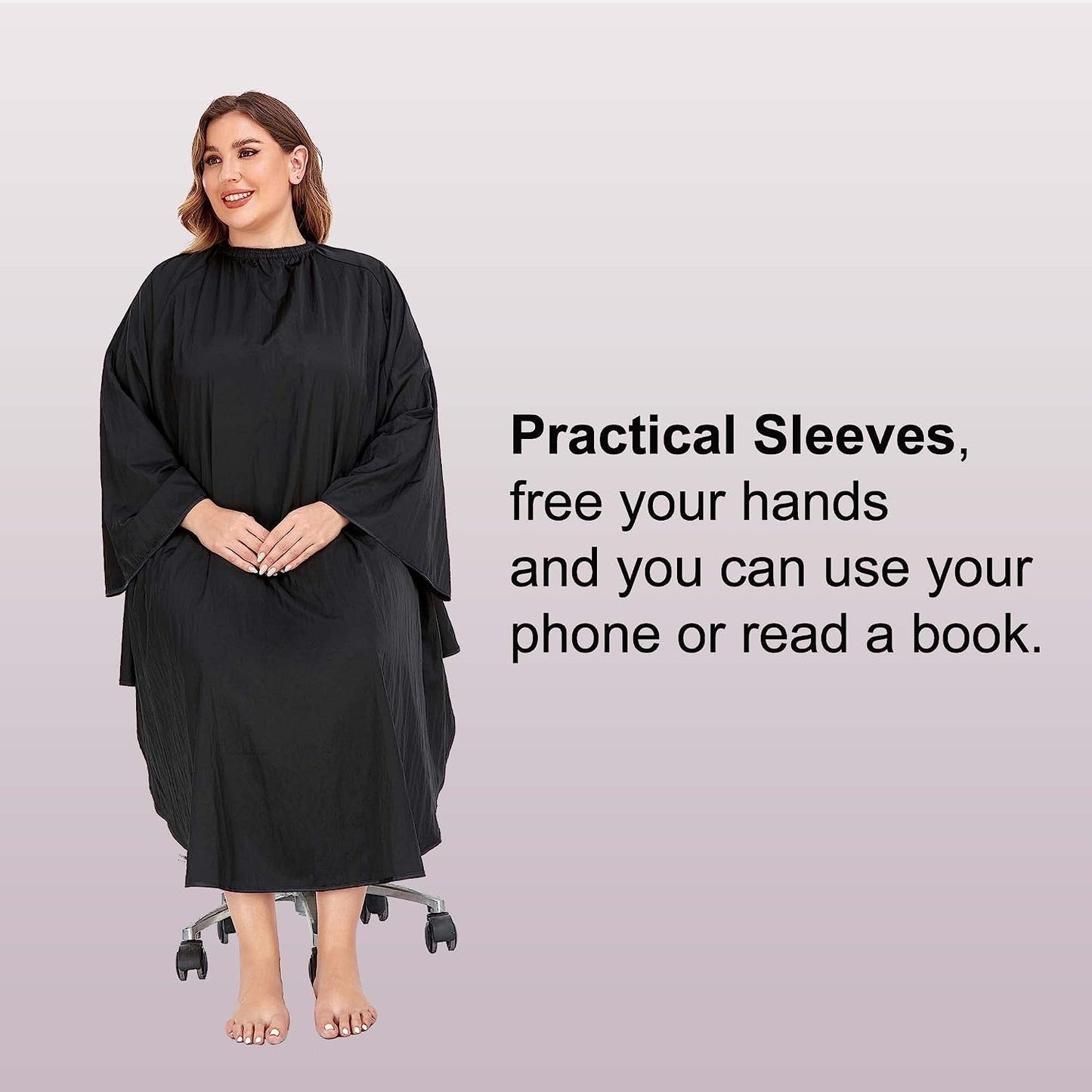 PERFEHAIR Professional Salon Client Hair Cutting Cape Gown, Barber Haircut Cape with Sleeves - Black Beauty & Personal Care PERFEHAIR
