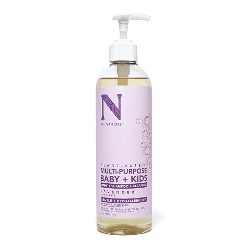 Dr. Natural Multi-Purpose Baby Plus Kids Soap - Body Wash and Shampoo - Gentle Soap with Shea Butter - Newborn Safe - Lavender - 16 oz Beauty & Personal Care Dr. Natural