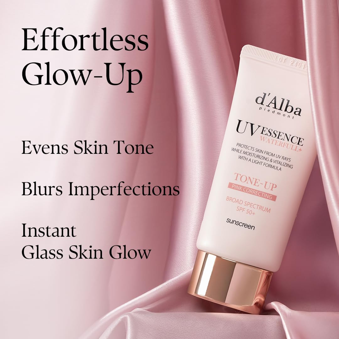 d'alba Piedmont Waterfull Tone-Up Sunscreen Serum BROAD SPECTRUM SPF 50 + Korean Sunscreen for Face, All Skin Tones (1.69 fl.oz.) Beauty and Personal Care d'alba Piedmont