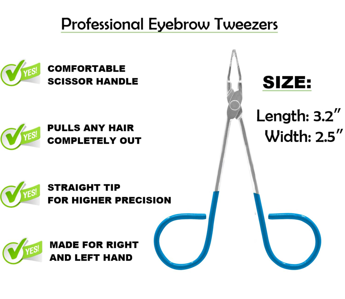 ITALLY Professional Salon TWEEZERS with Easy Scissor Handle, The BEST PRECISION EYEBROW TWEEZERS Men/Women, Pinzas Para Cejas, Ingrown Hair Beauty and Personal Care ITALLY