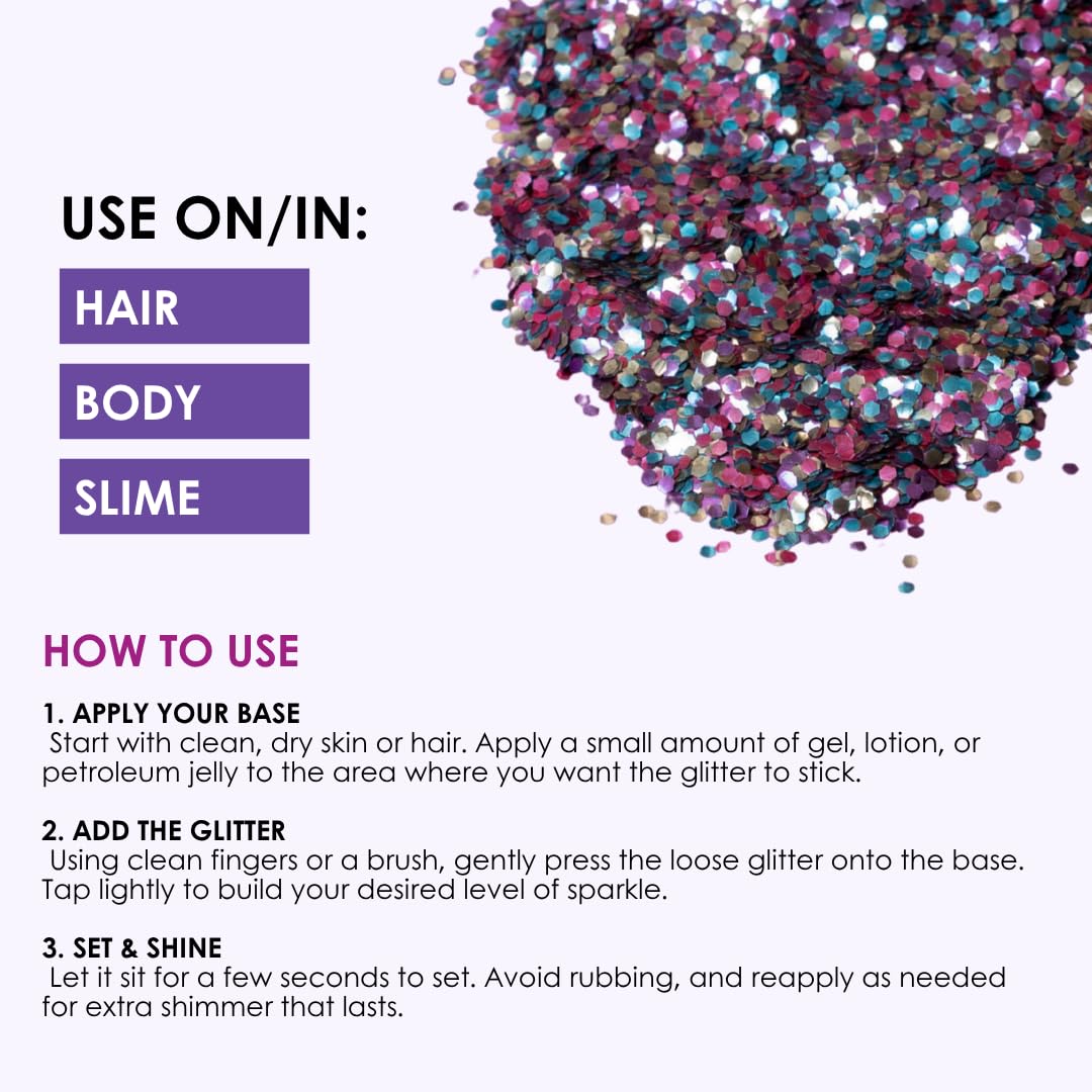 Biodegradable Glitter, 8 Colors, Vegan, for Hair and Body, Safe for Children (Mermaid Scales) Beauty & Personal Care Great Pretenders
