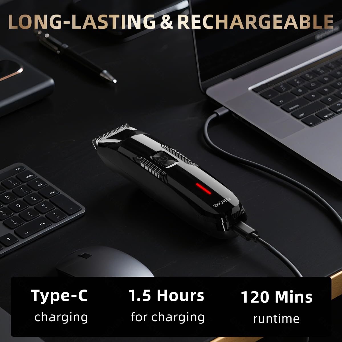 Enchen Groin & Body Trimmer Kit - Waterproof Electric Body Hair Grooming Tool with LED Spotlight, Adjustable 3-12mm Guide Combs, Ceramic Blades Beauty and Personal Care Enchen