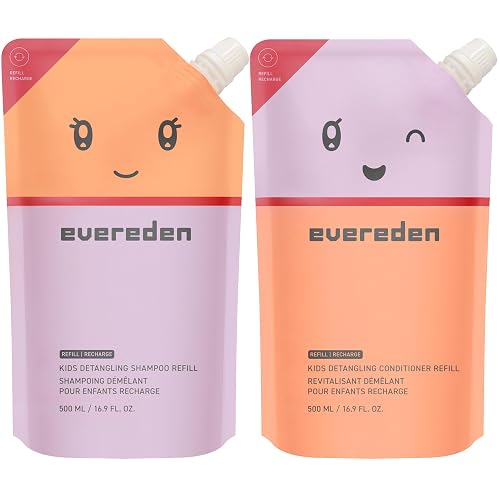 Evereden Kids Shampoo & Conditioner Refills | Dermatologist-Tested, EWG Verified, No Silicones | Detangling Haircare with Plant Protein Peptides Beauty & Personal Care Evereden