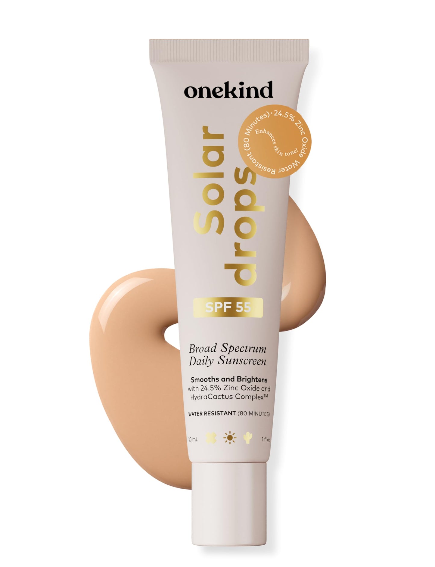 Onekind Solardrops SPF 55 Daily Mineral Sunscreen Serum for Sensitive Skin, Lightweight Wrinkle Defense Non-Comedogenic Zinc Oxide Formula with UVA Beauty & Personal Care Onekind